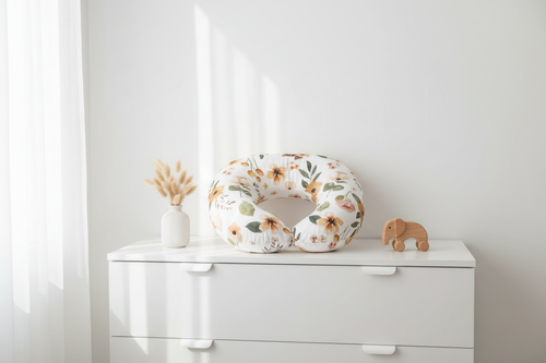 Coussin d'allaitement Cocon & Toi vue de détail du tissu et de la forme en U