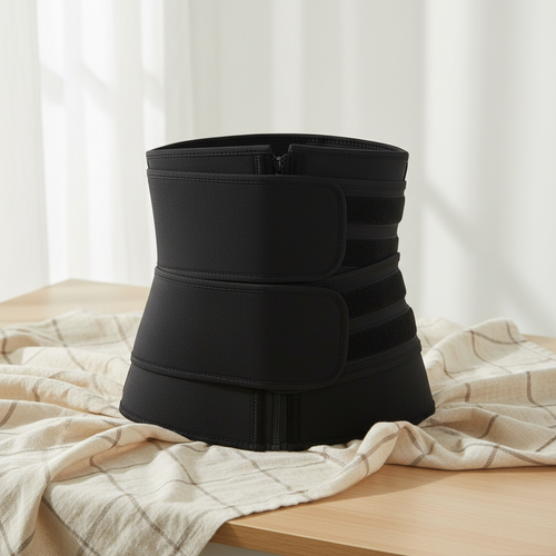 Ceinture de soutien post-partum noire Cocon & Toi, vue produit sur fond neutre